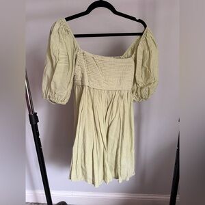 Abercrombie & Fitch Light Olive Smocked Dress